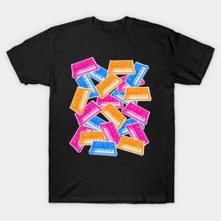 Analog Synthesizer Repeat Pattern Collage Artwork Design T-Shirt